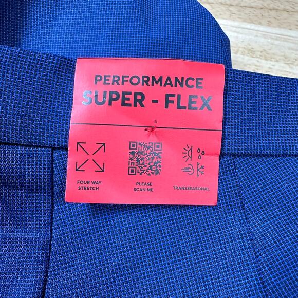Hugo Boss NWT Performance Super Flex Virgin Wool Blend Blue Dress Pants Size 36R - Picture 3 of 10